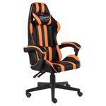 vidaXL Fauteuil de jeux vidéo Noir et orange Similicuir