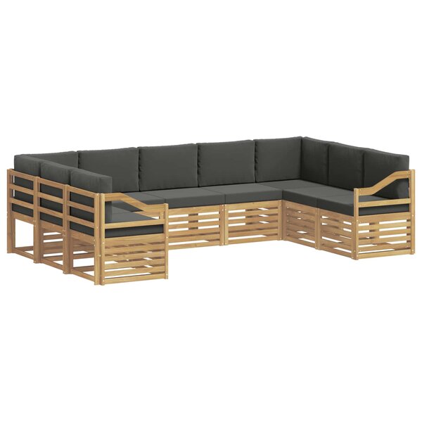 vidaXL Ensemble de canapé d'angle 9 Pièces Blanc et anthracite