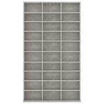 vidaXL Armoire à CD Gris béton 102x23x177 5 cm Bois d'ingénierie