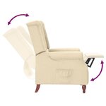 vidaXL Fauteuil inclinable Crème Tissu