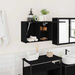 vidaXL Armoire murale de bain noir 60x25x40 cm bois d'ingénierie