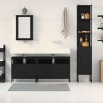 vidaXL Ensemble de mobilier de salle de bain 4 Pièces Chêne noir