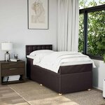 vidaXL Sommier à lattes de lit avec matelas Marron foncé 90x190 cm