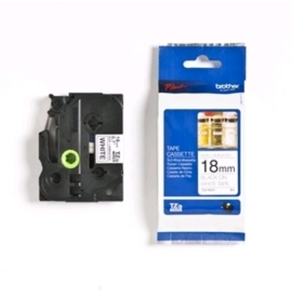 Tze-n241 cassette à ruban  18mm x8m  noir/blanc brother