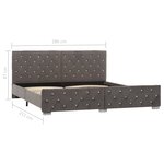 vidaXL Cadre de lit sans matelas gris velours 180x200 cm