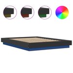 vidaXL Cadre de lit avec lumières LED sans matelas noir 120x190cm