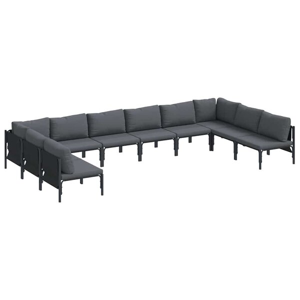 vidaXL Ensemble de canapé de jardin Anthracite Acier
