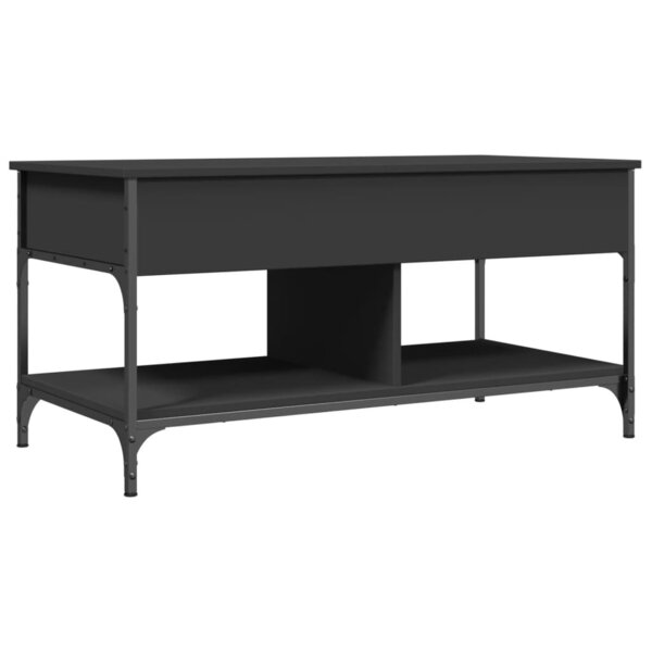 vidaXL Table basse noir 100x50x50 cm bois d'ingénierie et métal