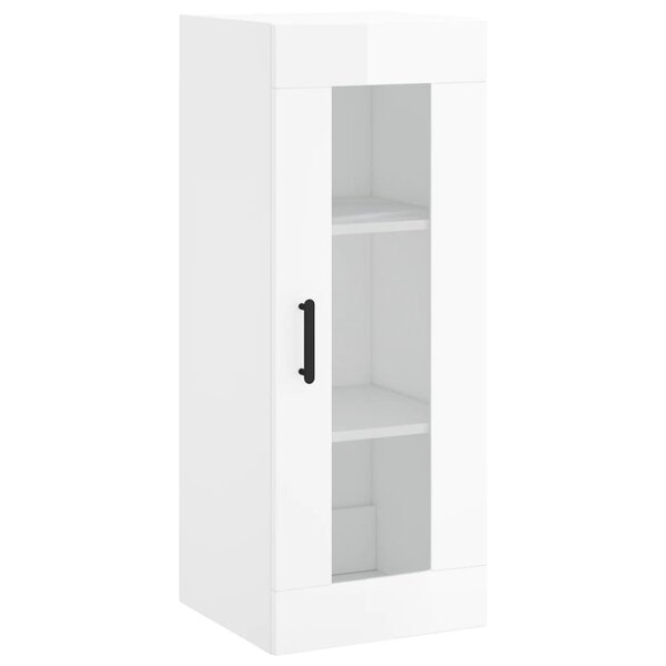vidaXL Armoire murale blanc brillant 34 5x34x90 cm