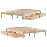 vidaXL Cadre de lit avec tiroirs sans matelas 120x190 cm