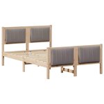 vidaXL Cadre de lit Marron et taupe 120 x 190 cm Bois massif en pin