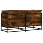 vidaXL Boîte de rangement avec couvercle chêne fumé bois d'ingénierie