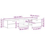 vidaXL Cabinet en Bois avec tiroir Blanc brillant 150 x 39 x 30 cm