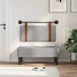 vidaXL Tête de lit suspendue Avec lumière LED Gris nuage PU antique