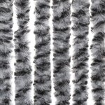 vidaXL Rideau anti-mouches gris et noir et blanc 56x200 cm chenille