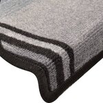 vidaXL Tapis d'escalier autoadhésifs 10 Pièces 65x21x4 cm Noir et gris