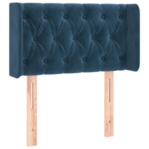 vidaXL Tête de lit avec oreilles Bleu Foncé 83x16x78/88 cm Velours