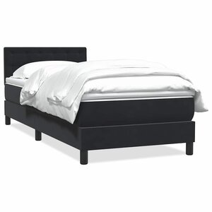 vidaXL Sommier à lattes de lit avec matelas noir 100x220 cm velours