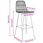 vidaXL Tabouret de bar 2 Pièces Naturel 44 x 55 x 109 cm Rattan et Acier