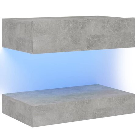 vidaXL Table de chevet Gris béton 60x35 cm Aggloméré