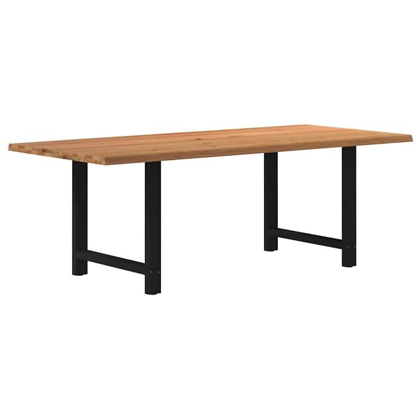 vidaXL Table à manger marron clair bois de chêne massif rectangulaire