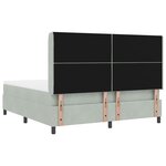 vidaXL Lit à ressorts avec tête de lit Gris clair 180 x 200 cm Velours