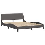 vidaXL Lit avec matelas gris 160x200 cm similicuir