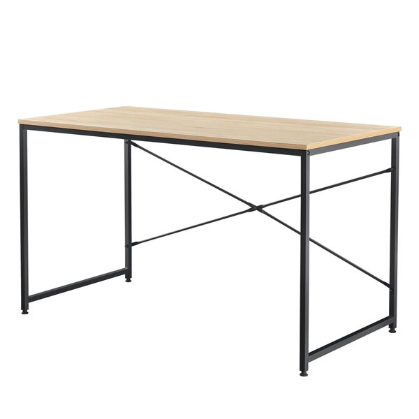 Bureau poste de travail ordinateur table MDF 120 cm beige et noir 03_0003511