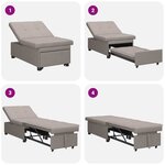 vidaXL Canapé-Lit Taupe 194 x 67 x 37 cm tissu