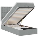 vidaXL Lit ottoman avec matelas gris clair 90x200 cm tissu