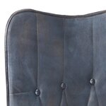 vidaXL Chaise à oreilles Gris Cuir véritable