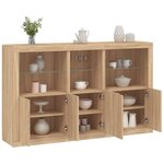 vidaXL Buffet avec lumières LED chêne sonoma 162x37x100 cm