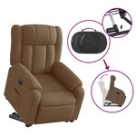 vidaXL Fauteuil inclinable de massage électrique Marron Tissu
