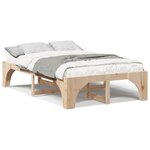 vidaXL Cadre de lit surélevé Marron 140 x 190 cm Bois massif en pin