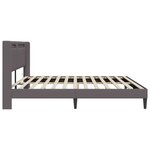 vidaXL Cadre de lit avec bandes LED Gris 180 x 200 cm Simili cuir