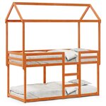 vidaXL Lit superposé sans matelas cire marron 80x200 cm pin massif
