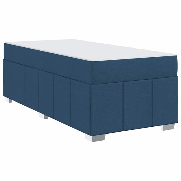 vidaXL Cadre de lit avec matelas Bleu 90 x 200 cm tissu