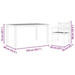 vidaXL Ensemble de salle à manger pour jardin 5 Pièces Marron
