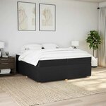 vidaXL Sommier à lattes de lit avec matelas Noir 200x200 cm Tissu