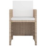 vidaXL Ensemble à manger d'extérieur avec coussins 5 Pièces Rotin Beige