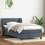 vidaXL Sommier à lattes de lit et matelas gris foncé 80x220 cm velours