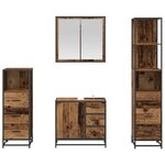 vidaXL Ensemble de mobilier de salle de bain 4 Pièces Bois Ancien