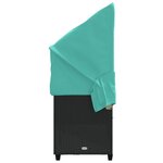 vidaXL Chaise longue avec auvent et coussins noir résine tressée