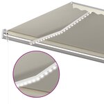 Vidaxl auvent manuel rétractable avec led 5x3 m crème