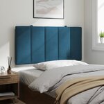 vidaXL Coussin de tête de lit bleu 100 cm velours