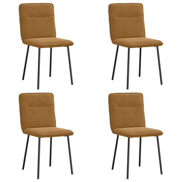 vidaXL Chaises à manger lot de 4 marron velours