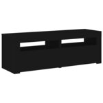 vidaXL Meuble TV avec lumières LED noir 120x35x40 cm