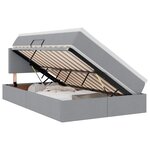 vidaXL Lit de rangement LED avec matelas Gris clair 120 x 200 cm Tissu