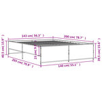 vidaXL Cadre de lit chêne sonoma 140x200 cm bois d'ingénierie et métal
