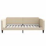 vidaXL Lit de jour avec matelas crème 100x200 cm tissu